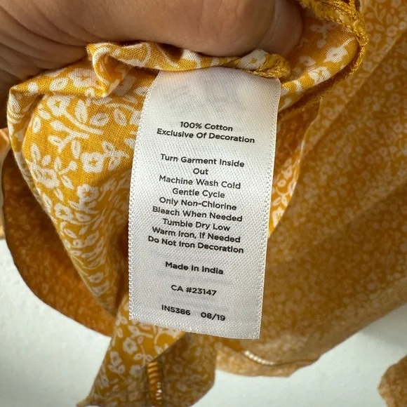 Talbots Yellow Floral Women's Top Large - Picture 8 of 9